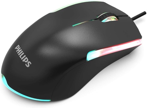 Philips SPK9314 3-Button Wired Computer Mouse with RGB Impeglow FX